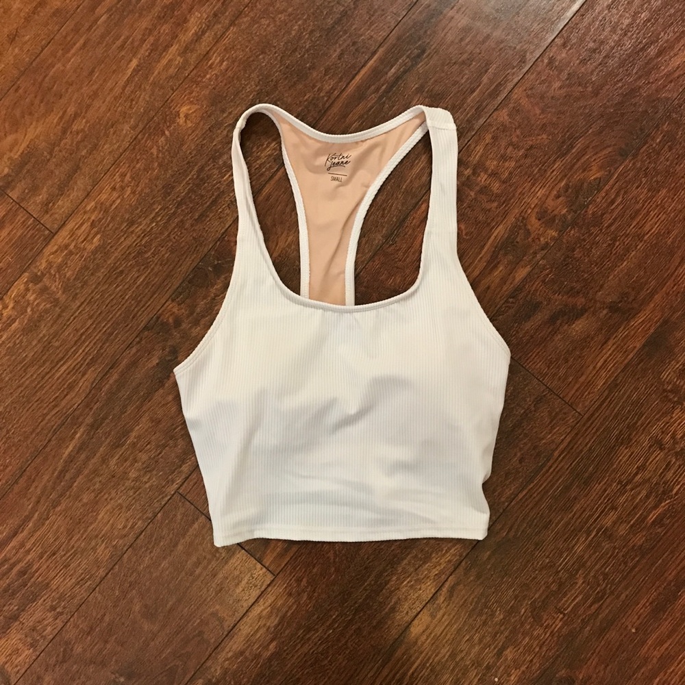 Kortni Jeane Racer Back in Ribbed White